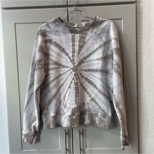 WSLY Grey Tie Dye Sweatshirt Boho Longsleeve Pullover Sweater Crewneck Cotton XL